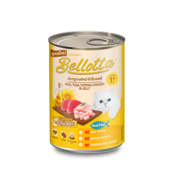 Real tuna flavor with chicken on top in jelly 400gm