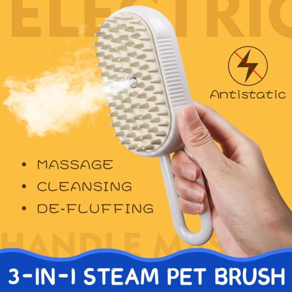 3 In 1 Steam Brush Pet Water Steam Spray Comb Dog Cat Electric Massage Grooming Hair Removal Comb Cleaning Anti Hair Flying Comb. - Image 5