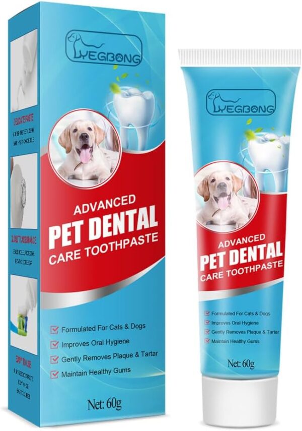 YEGBONG Pet Toothpaste Eliminates Bad Breath by Removing Plaque & Tartar Buildup Dog & for Cat Dental Care Mint Flavor