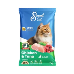 Smart Cat Dry Cat Food Chicken & Tuna 1KG bag for kittens and adult cats