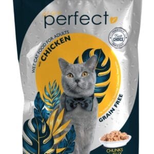Perfect Wet Cat Food for Adults with Chicken 85g pouch