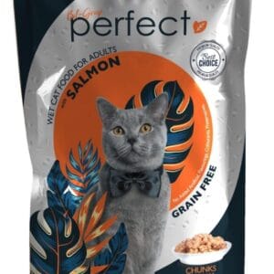 Perfect Wet Cat Food for Adults with Salmon 85g pouch