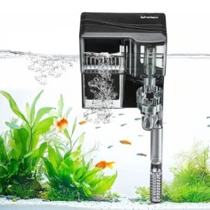 VAYINATO Cherlam 3.5W Hang On Back Aquarium Filter with Surface Skimmer