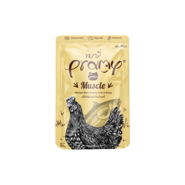 Pramy Muscle Chicken Topping Tuna 70g cat food for muscle building