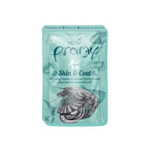 Pramy Skin & Coat Tuna Topping Shrimp and Scallop 70g pouch for adult cats