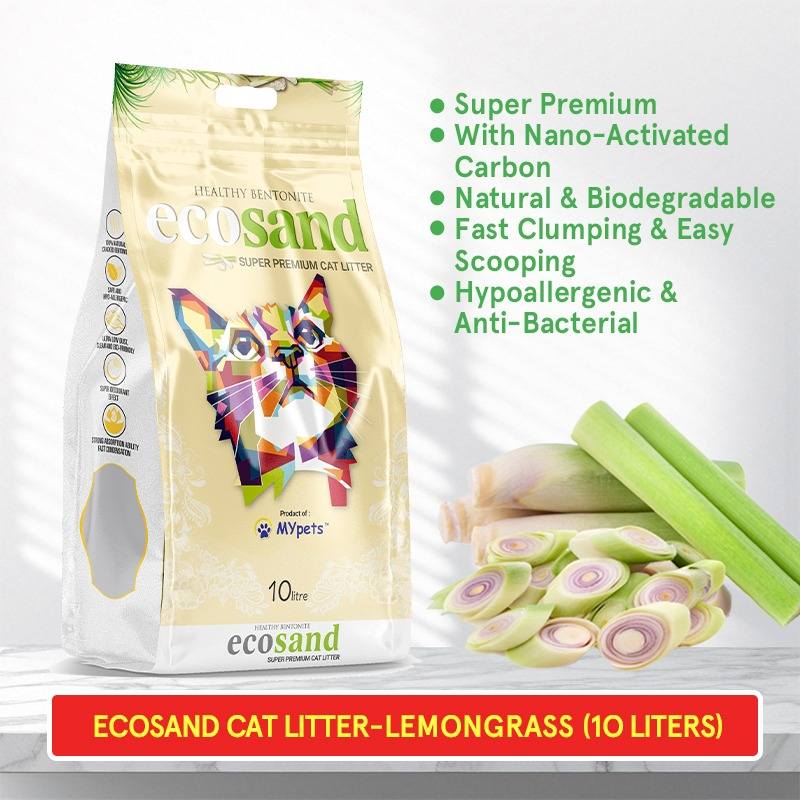 Ecosand Lemongrass Cat Litter 10 Liters