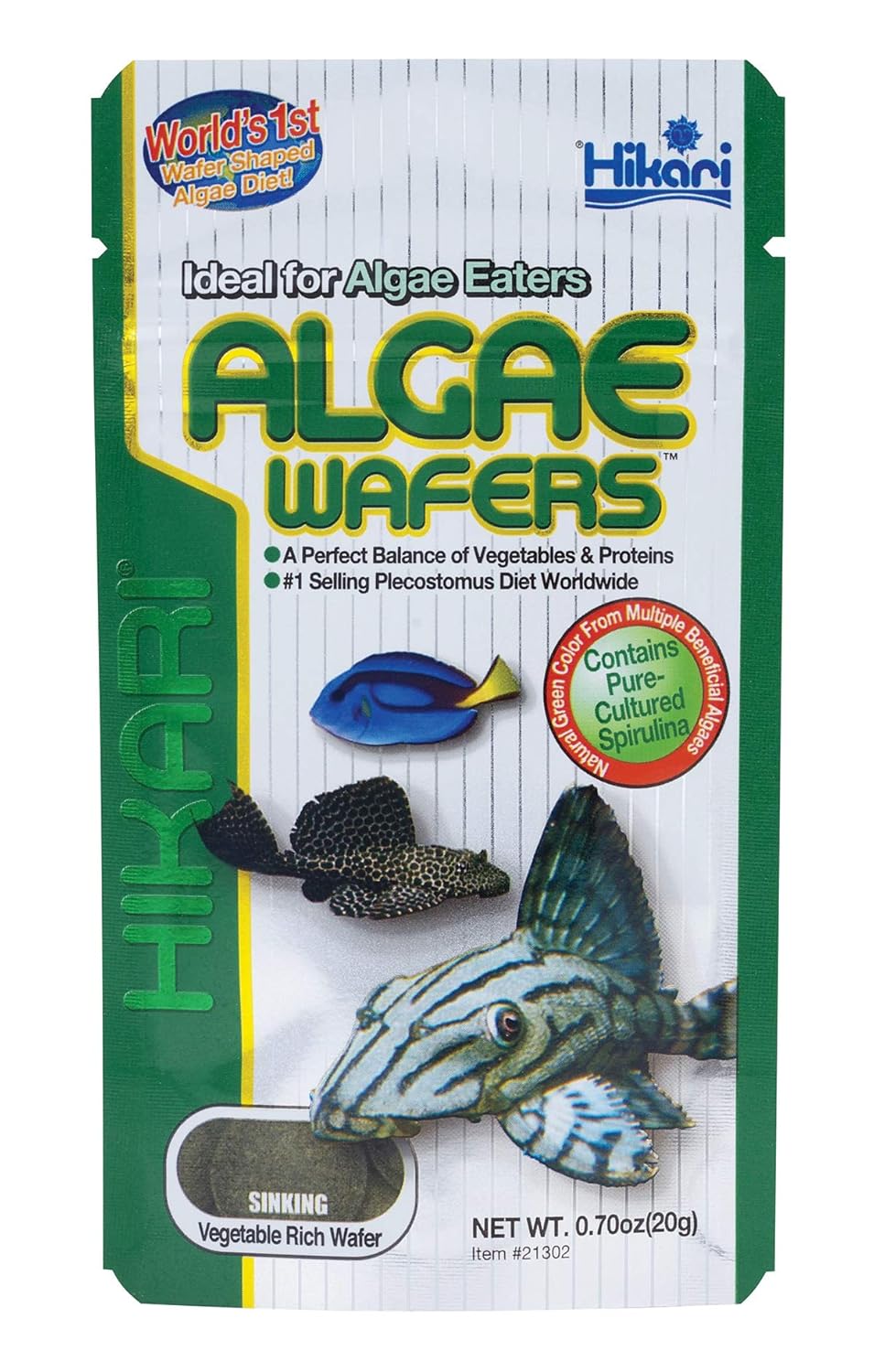 Hikari Tropical Algae Wafers 20g Plant Based Fish Food
