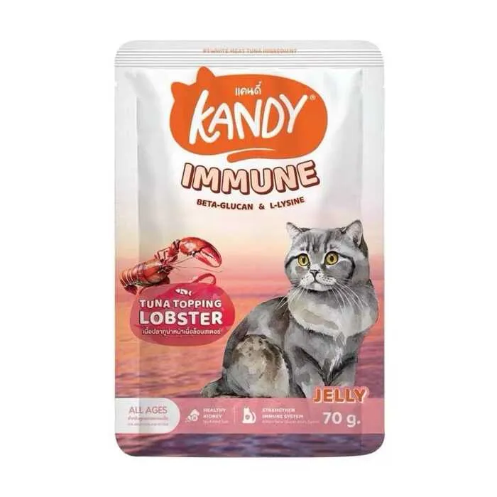 Kandy immune tuna topping lobster in jelly 70g cat food