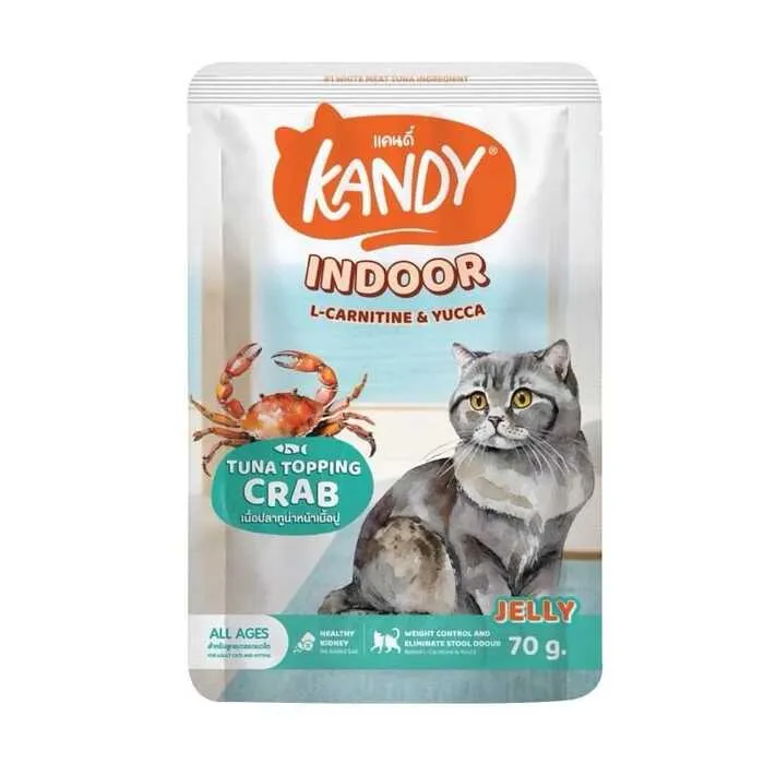 Kandy indoor tuna crab in jelly 70g wet cat food