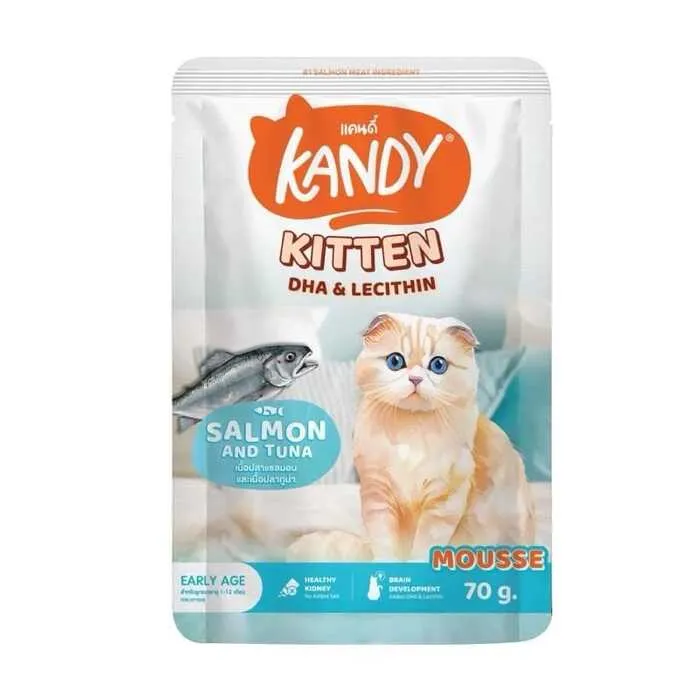 Kandy kitten DHA lecithin salmon tuna 70g wet cat food
