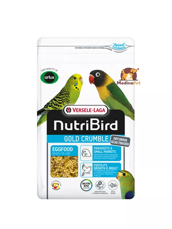 NutriBird Gold Crumble Egg Food 1kg for small parrots