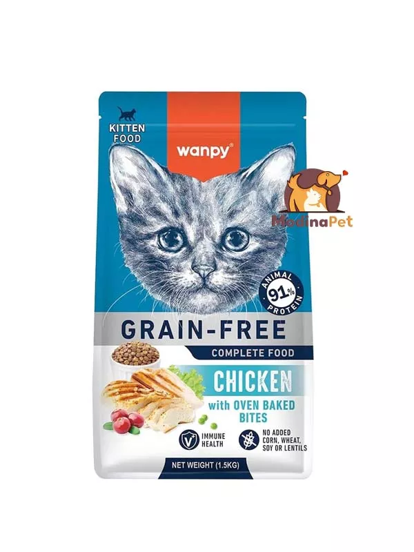 Wanpy Grain Free Complete Food for Kitten Cat Chicken Recipe 1.5kg