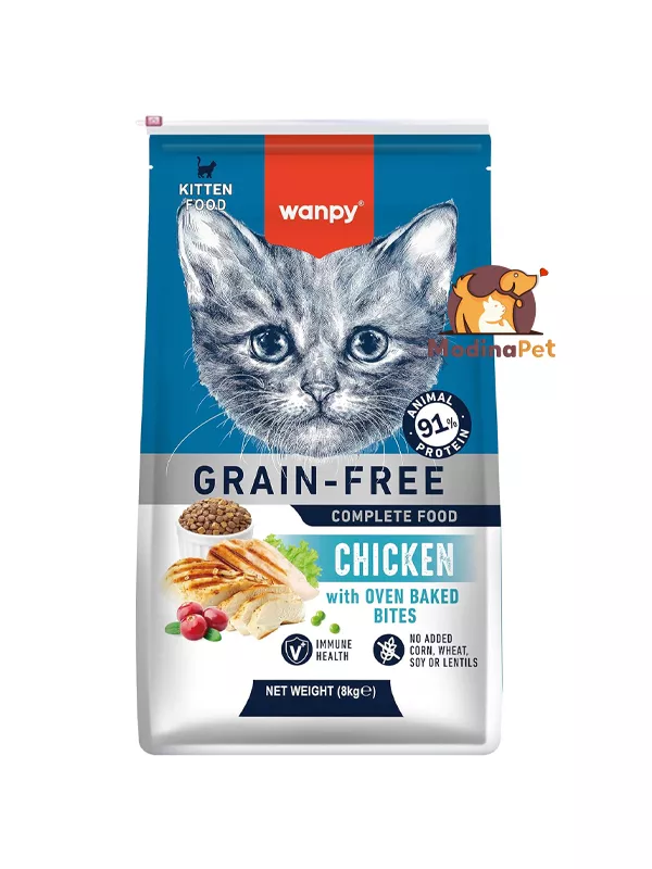 Wanpy Grain Free Kitten Dry Cat Food Chicken Recipe 8kg