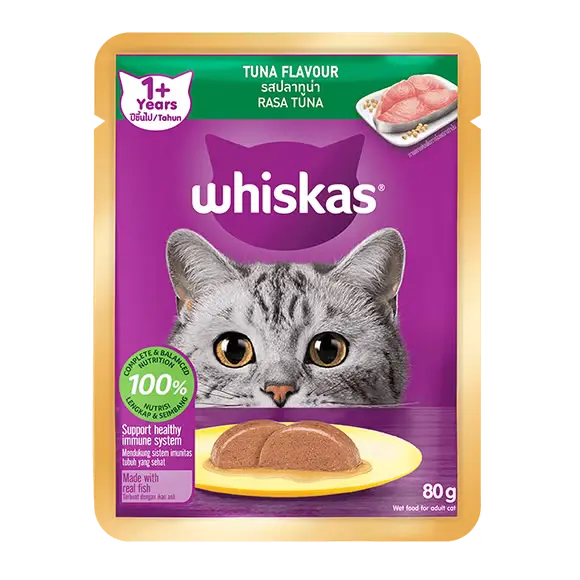 Whiskas adult wet cat food tuna pouch