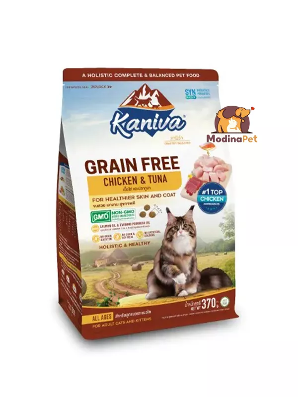 Kaniva grain free chicken and tuna cat food 370gm
