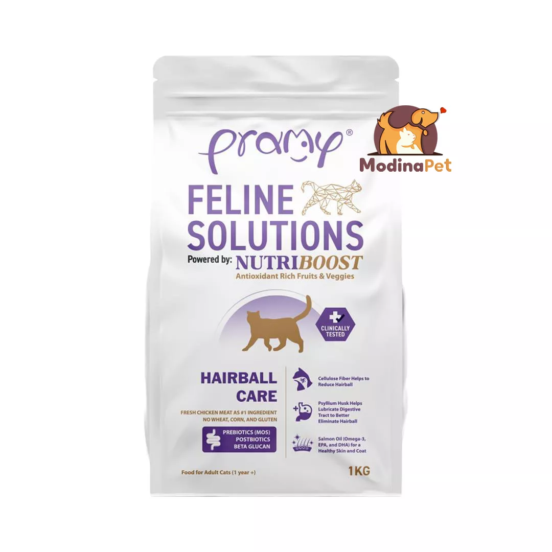 PRAMY FELINE Hairball Control Dry Cat Food 1kg