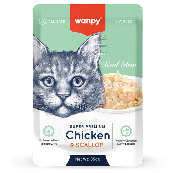Wanpy Chicken Scallop Wet Cat Food 85g