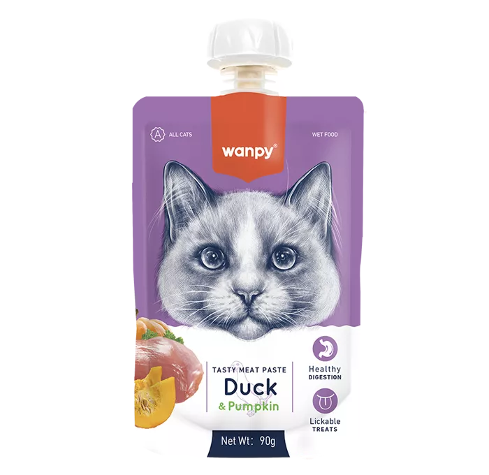 Wanpy Tasty Meat Paste Duck Pumpkin 90g for Cats