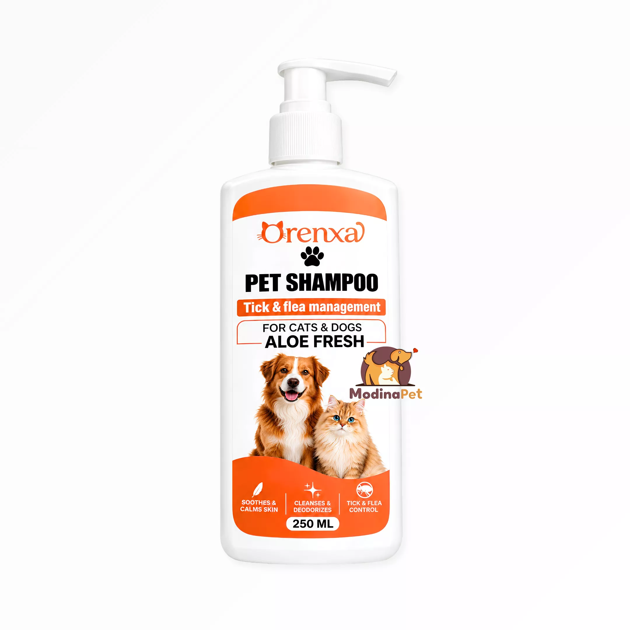 Orenxa Pet Shampoo Tick and Flea Management Aloe Fresh 250ml