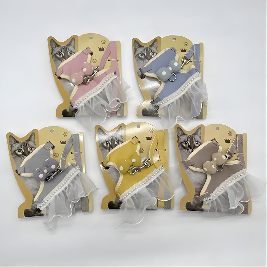 Elegant Cat Harness and Leash Set Soft Mesh