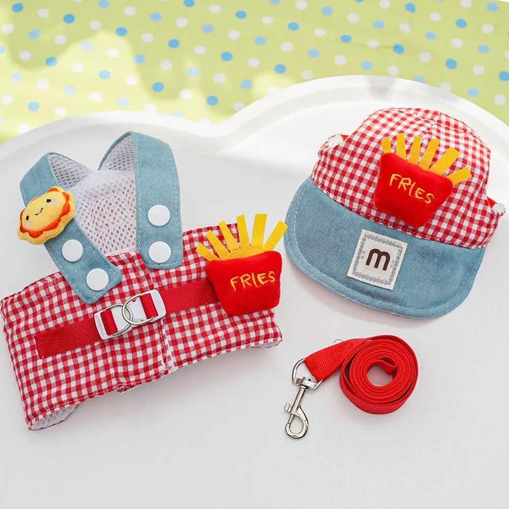Cute Fast Food Style Cat Harness and Leash Set