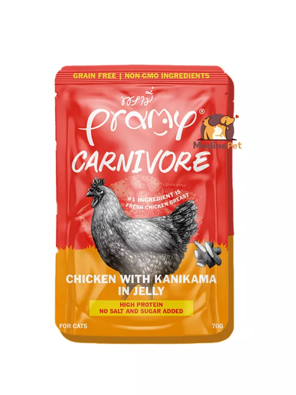 Carnivore chicken with kanikama in jelly 70g cat food