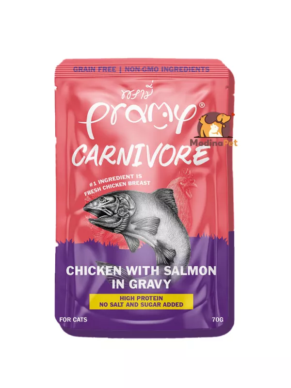 Carnivore chicken with salmon in gravy 70g cat food