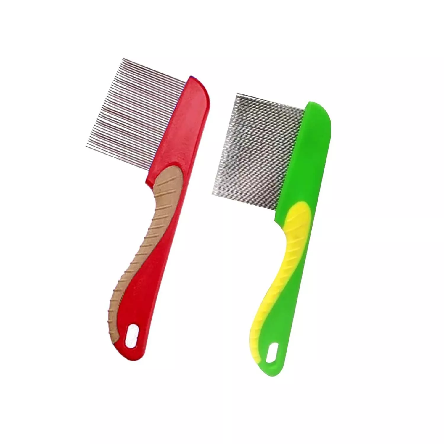 6 inch flea comb with rubber handle for dogs and puppies