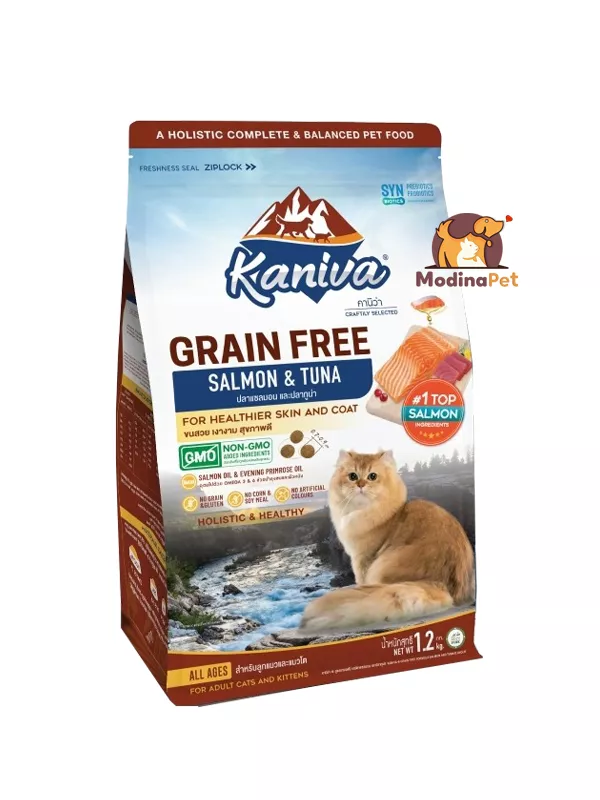 Kaniva grain free salmon and tuna cat food 1.2 kg
