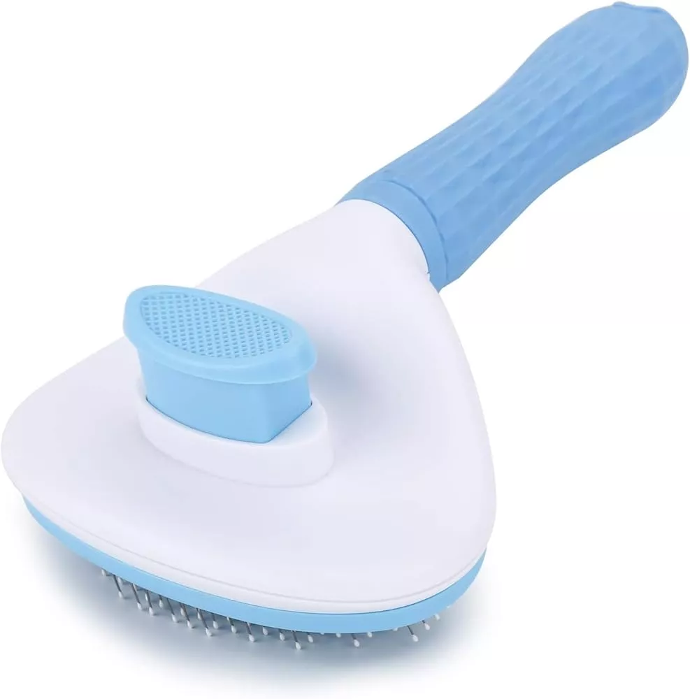 Pet brush for cats and dogs self cleaning grooming brush