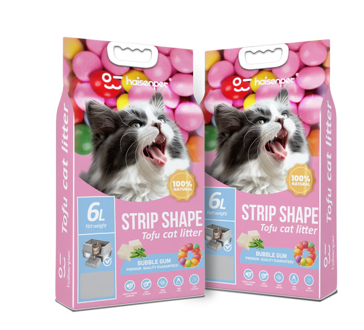 Tofu Flushable Cat Litter Bubble Gum 6L Clumping Cat Litter