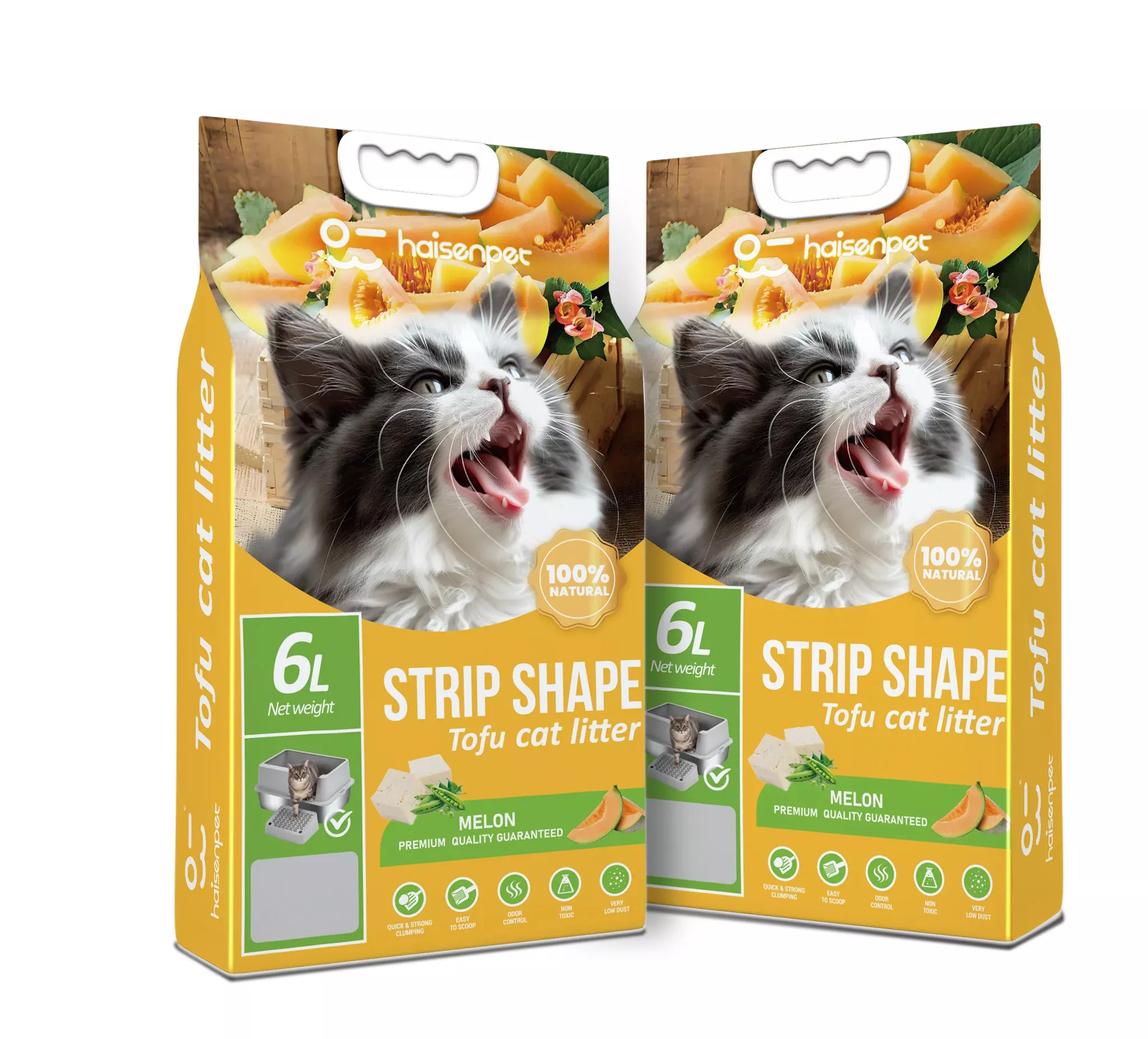 Tofu Flushable Cat Litter Melon 6L Clumping Cat Litter