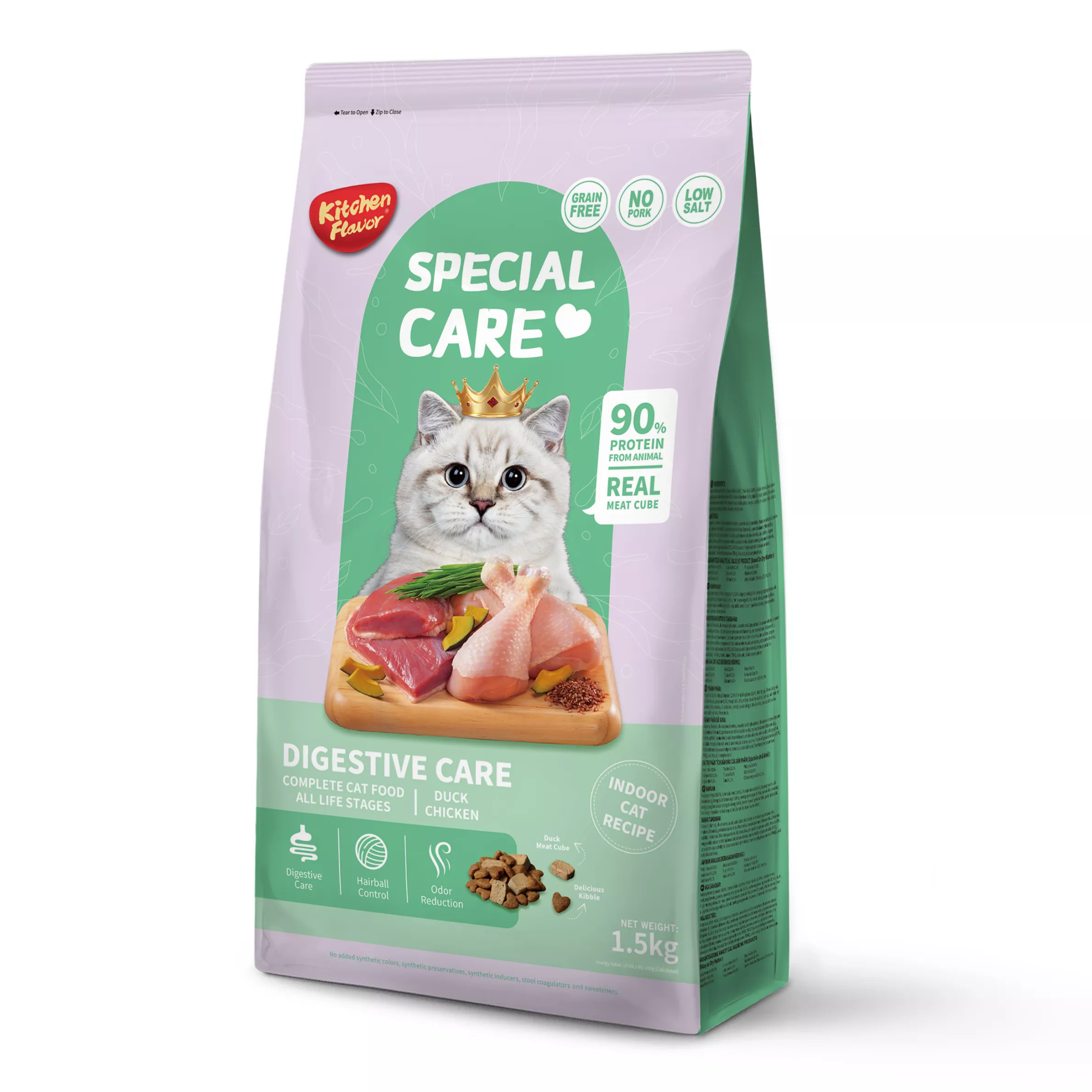 Kitchen Flavor Special Care Digestive Care Complete Cat Food Duck & Chicken 1.5kg