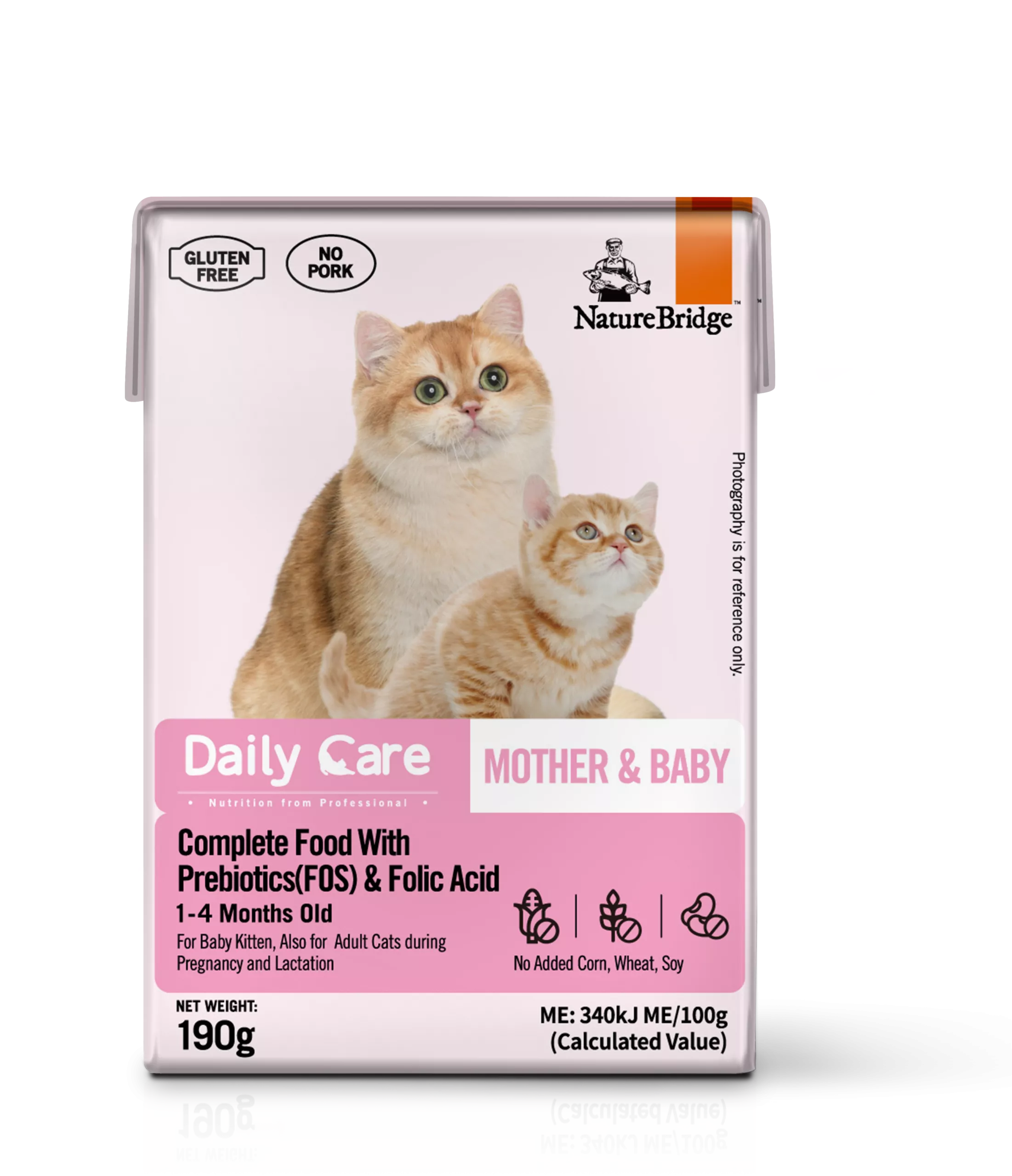 NatureBridge Daily Care Complete Food for Mother & Baby Kitten Mousse 190g