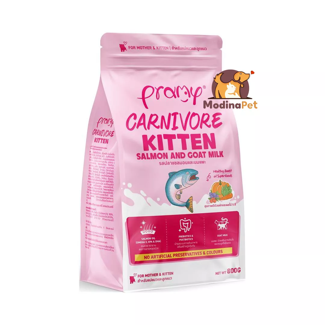 Pramy Carnivore Kitten Cat Food Salmon & Goat Milk 800gm