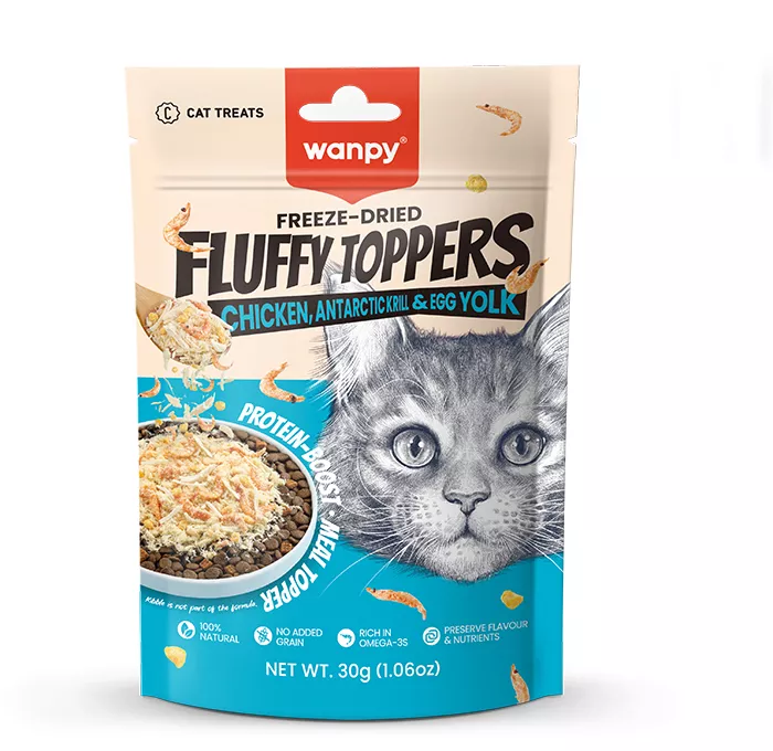 Wanpy Freeze-Dried Fluffy Toppers Chicken Antarctic Krill Egg Yolk 30g
