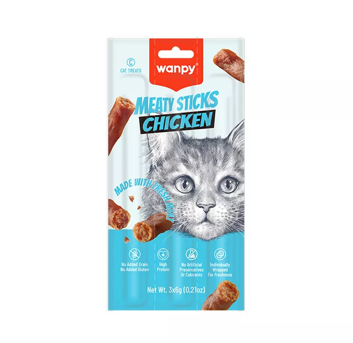 Wanpy Meaty Sticks Chicken Recipe Cat Treats 18g
